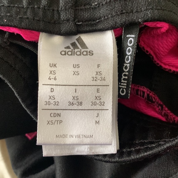 Adidas Black with Pink Track Pants size XS - Picture 3 of 3